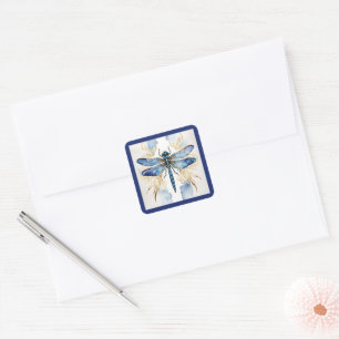 Dragonfly Alcohol Ink Square Sticker