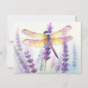 Dragonfly Among Lavender Flowers Postcard