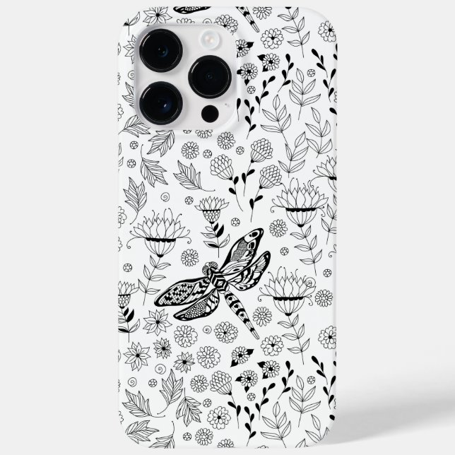 Dragonfly and flowers Case-Mate iPhone case (Back)