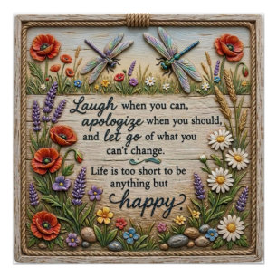 Dragonfly and Flowers Poster