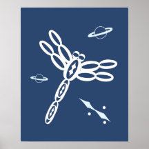 Dragonfly and Outer Space Rift blue and white