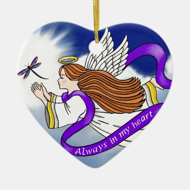 Dragonfly Angel Ceramic Tree Decoration (Front)