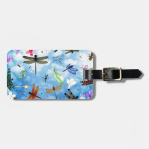dragonfly art nola kelsey luggage tag