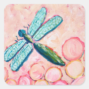 Dragonfly Art Square Sticker