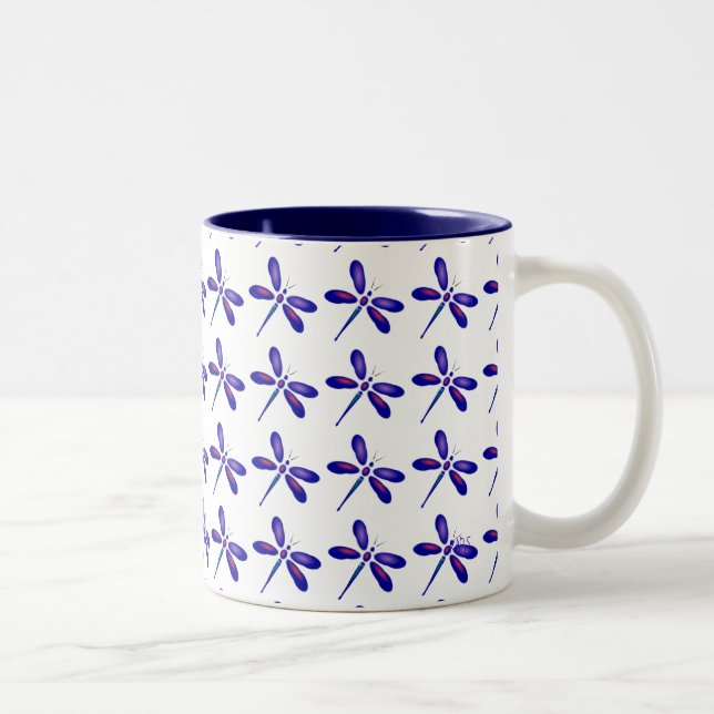 Dragonfly Art Two-Tone Coffee Mug (Right)