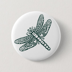 Dragonfly - B&W 6 Cm Round Badge