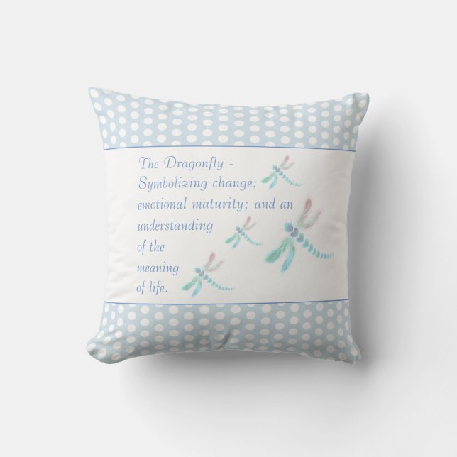Dragonfly | Beautiful Blue & White Fashion Cushion (Front)