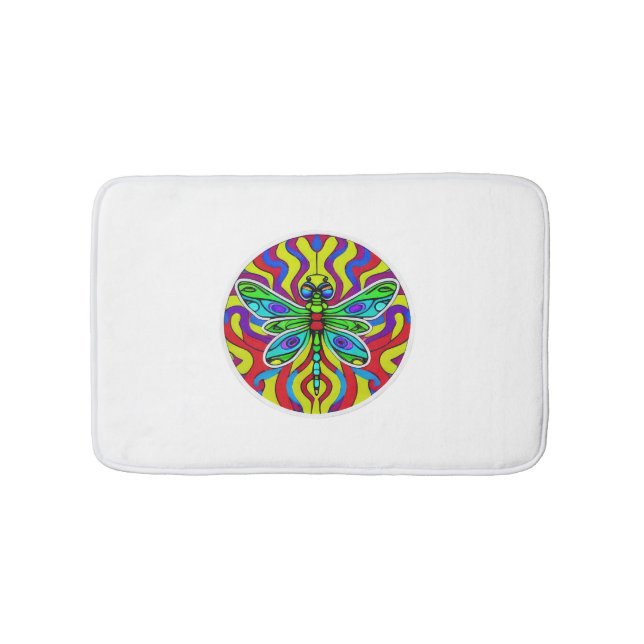Dragonfly Beautiful, colourful, and ornate       Bath Mat (Front)