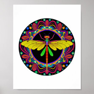 Dragonfly Beautiful, colourful, and ornate Poster