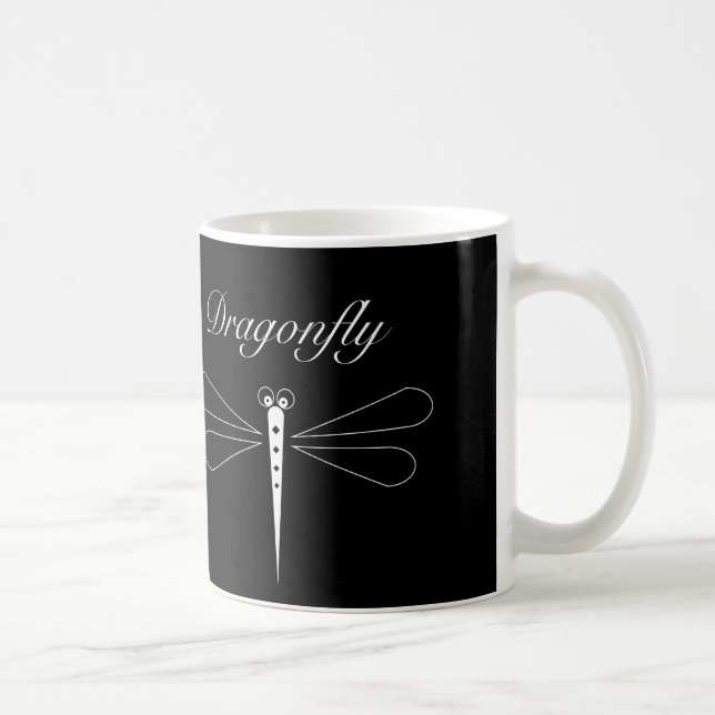 Dragonfly - Black 11 oz Classic White Mug (Right)