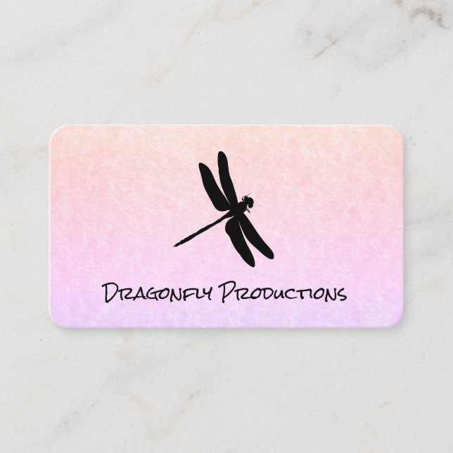 Dragonfly (black) chic business card (Front)