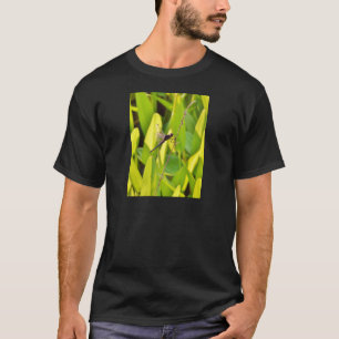 Dragonfly Blue and black on grass. T-Shirt