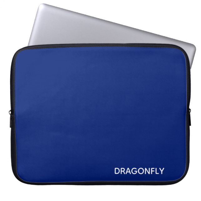 Dragonfly blue color name laptop sleeve (Front)