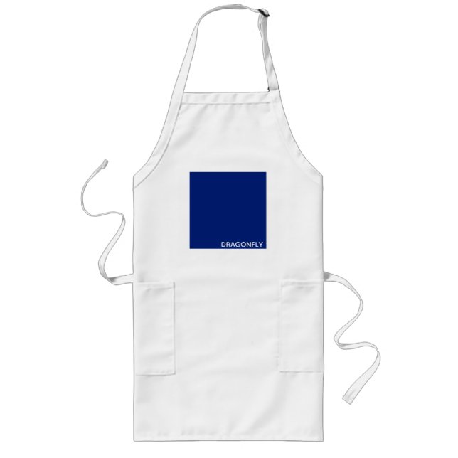 Dragonfly blue colour name long apron (Front)