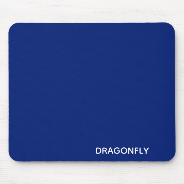 Dragonfly blue colour name mouse pad (Front)