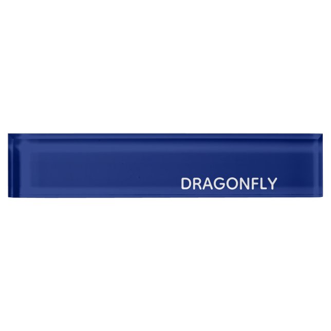 Dragonfly blue colour name nameplate (Front)