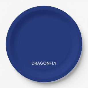 Dragonfly blue colour name paper plate