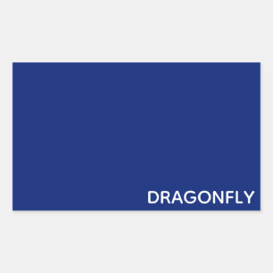 Dragonfly blue colour name rectangular sticker