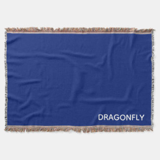 Dragonfly blue colour name throw blanket
