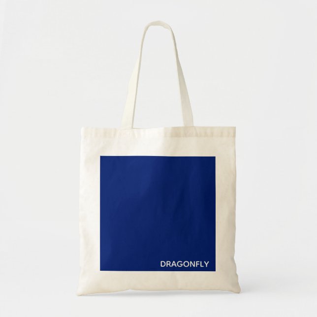Dragonfly blue colour name tote bag (Front)