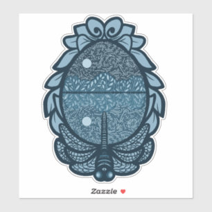 Dragonfly Blue Mirror Lake Sticker