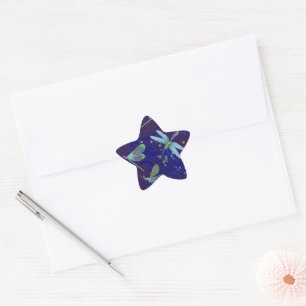 Dragonfly Blues Star Sticker