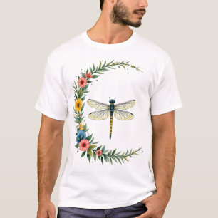 Dragonfly Boho Crescent Moon Peace Sign Hippie Dra T-Shirt