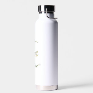 Dragonfly Boho Crescent Moon Peace Sign Hippie Dra Water Bottle