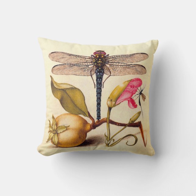 Dragonfly Botanical Nature Wildlife Cushion (Front)