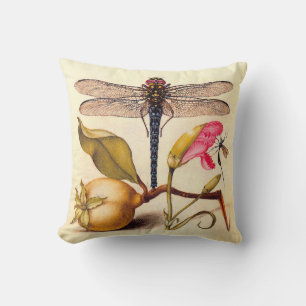 Dragonfly Botanical Nature Wildlife Hoefnagel Art Cushion