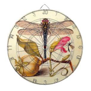 Dragonfly Botanical Nature Wildlife Hoefnagel Art Dartboard