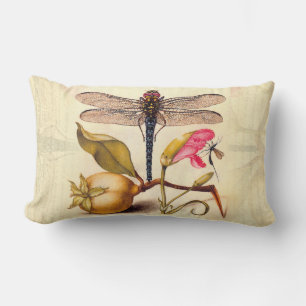 Dragonfly Botanical Nature Wildlife Hoefnagel Art Lumbar Cushion