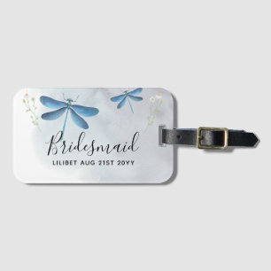 DragonFly BRIDESMAID Bridal Party Personalised Luggage Tag