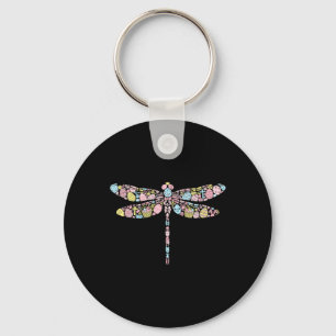 Dragonfly Bunny Easter Egg Easter Day Womens Mens Key Ring