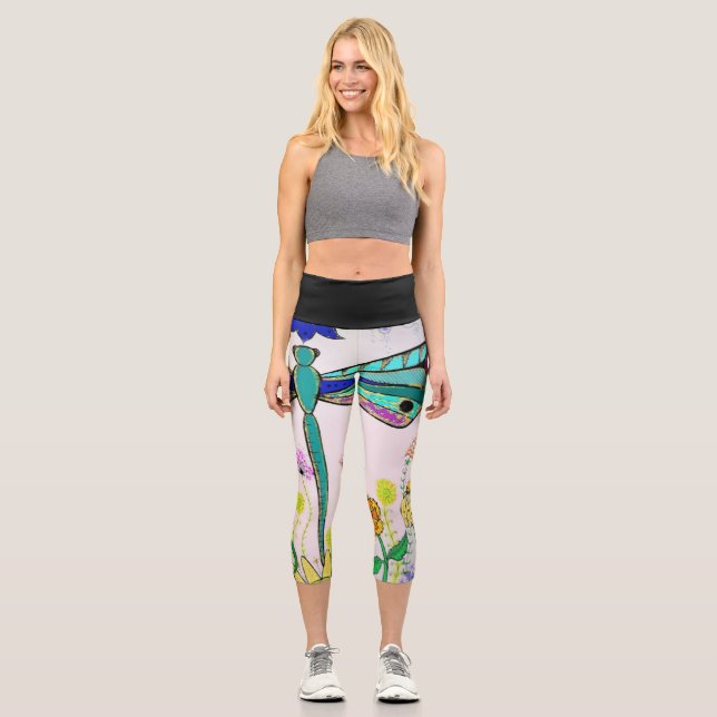 Dragonfly Capri Leggings (Front)