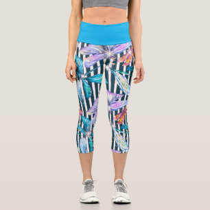 Dragonfly Capris Colourful with Black Stripes