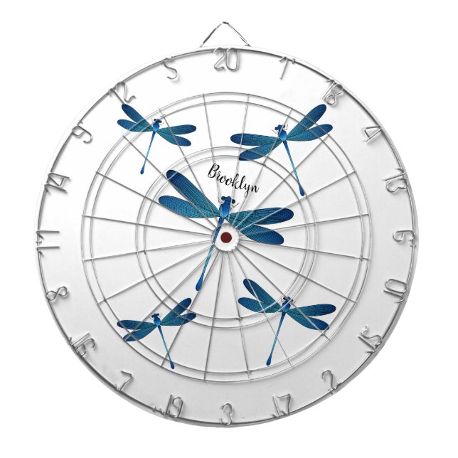 Dragonfly cartoon illustration dartboard (Front)