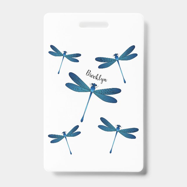 Dragonfly cartoon illustration  ID badge (Front)