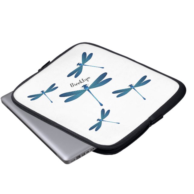 Dragonfly cartoon illustration  laptop sleeve (Front Bottom)