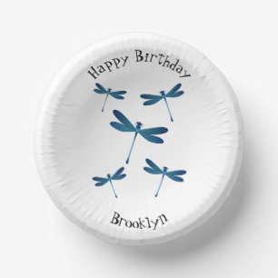 Dragonfly cartoon illustration paper plate
