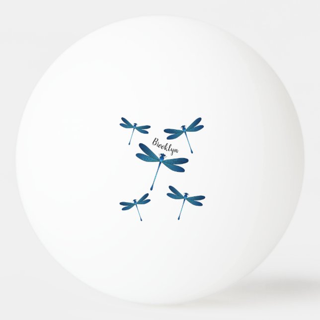 Dragonfly cartoon illustration  ping pong ball (Front)