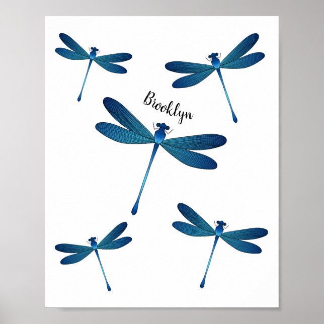 Dragonfly cartoon illustration  poster (Front)