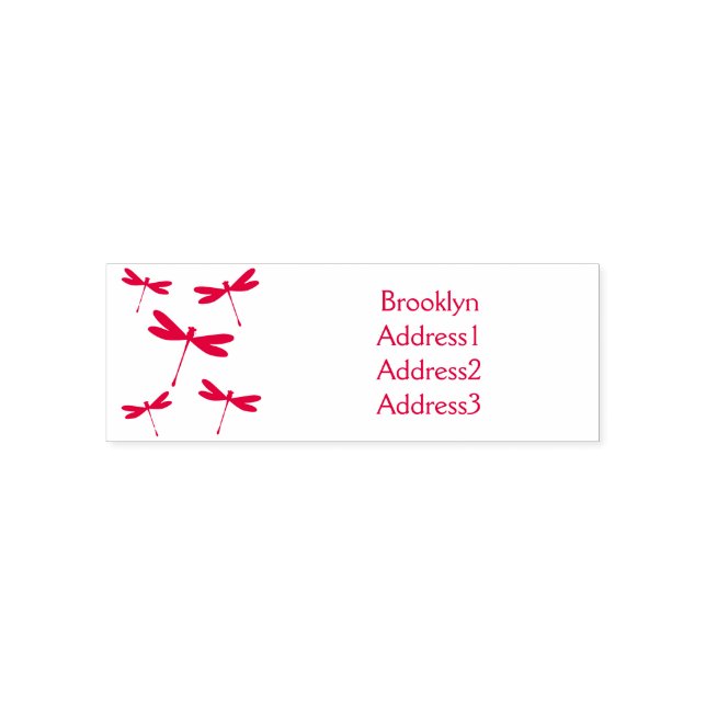 Dragonfly cartoon illustration self-inking stamp (Design)