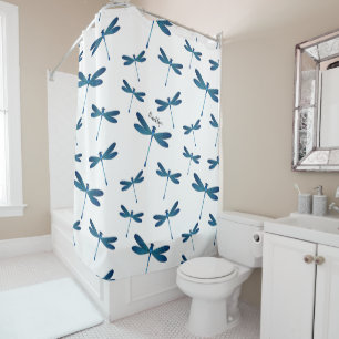 Dragonfly cartoon illustration  shower curtain