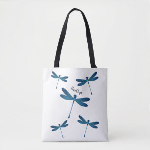 Dragonfly cartoon illustration tote bag