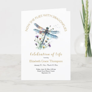 Dragonfly Celebration of Life Funeral Program Programme