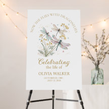 Dragonfly Celebration of Life Welcome Sign