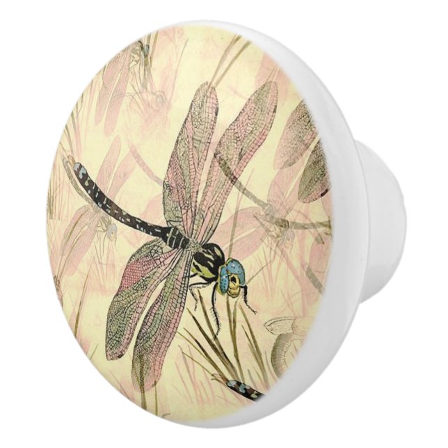 Dragonfly Ceramic Door Knob/Pull Ceramic Knob (Right)