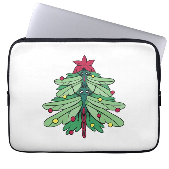 Dragonfly Christmas Laptop Sleeve (Front)
