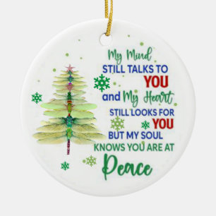Dragonfly Christmas Ornament, Dragonfly Xmas Tree  Ceramic Tree Decoration